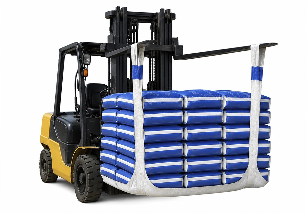 Sacarias virgens e sustentáveis e Slings de transporte e
armazenamento